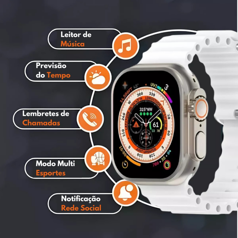 ULTRA 9 RELÓGIO Smartwatch - 49mm c/ 7 Pulseiras