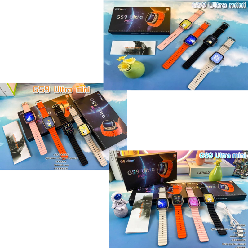 GS9 RELÓGIO SMARTWATCH PRETO Ultra Mini 41mm 2 Pulseiras