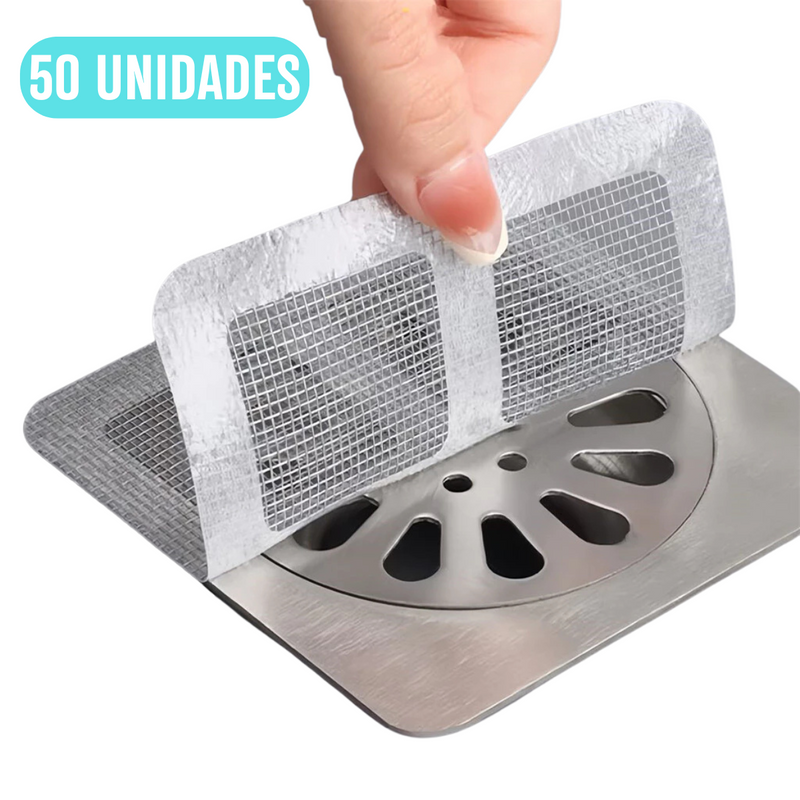 5 Pacotes de 10 Telas - Protetoras para Ralos com Adesivo Descartável
