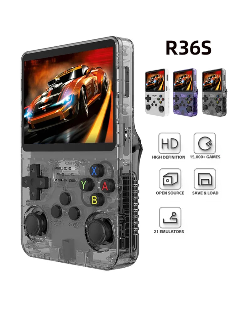 Console de Jogos Portátil Retrô BOYHOM R36S Sistema Linux Tela IPS de 3,5 polegadas R35s Pro Reprodutor de Vídeo de Bolso Portátil Jogos de 64 e 128 GB