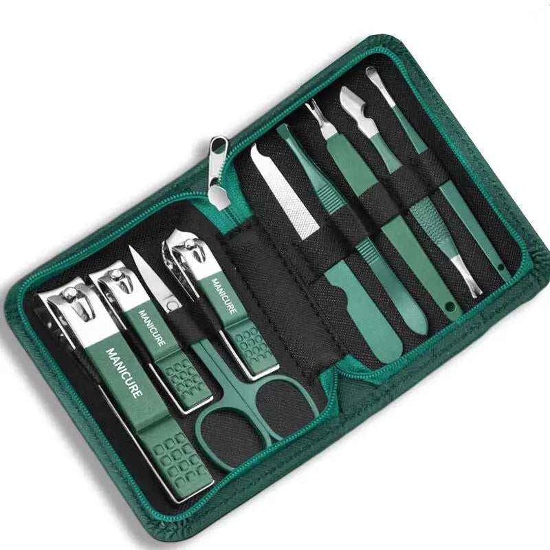 Kit profissional de cuidados com as unhas de 7/10/12/18 peças, conjunto de manicure e pedicure em aço inoxidável com estojo de viagem