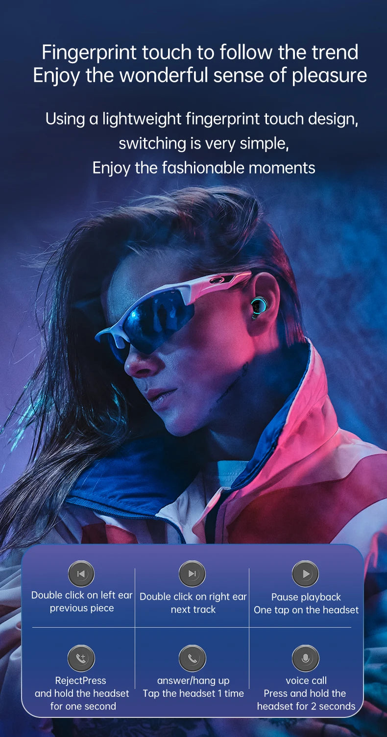 Fones de ouvido esportivos estéreo com Bluetooth 5.3 M25 e cancelamento de ruído.