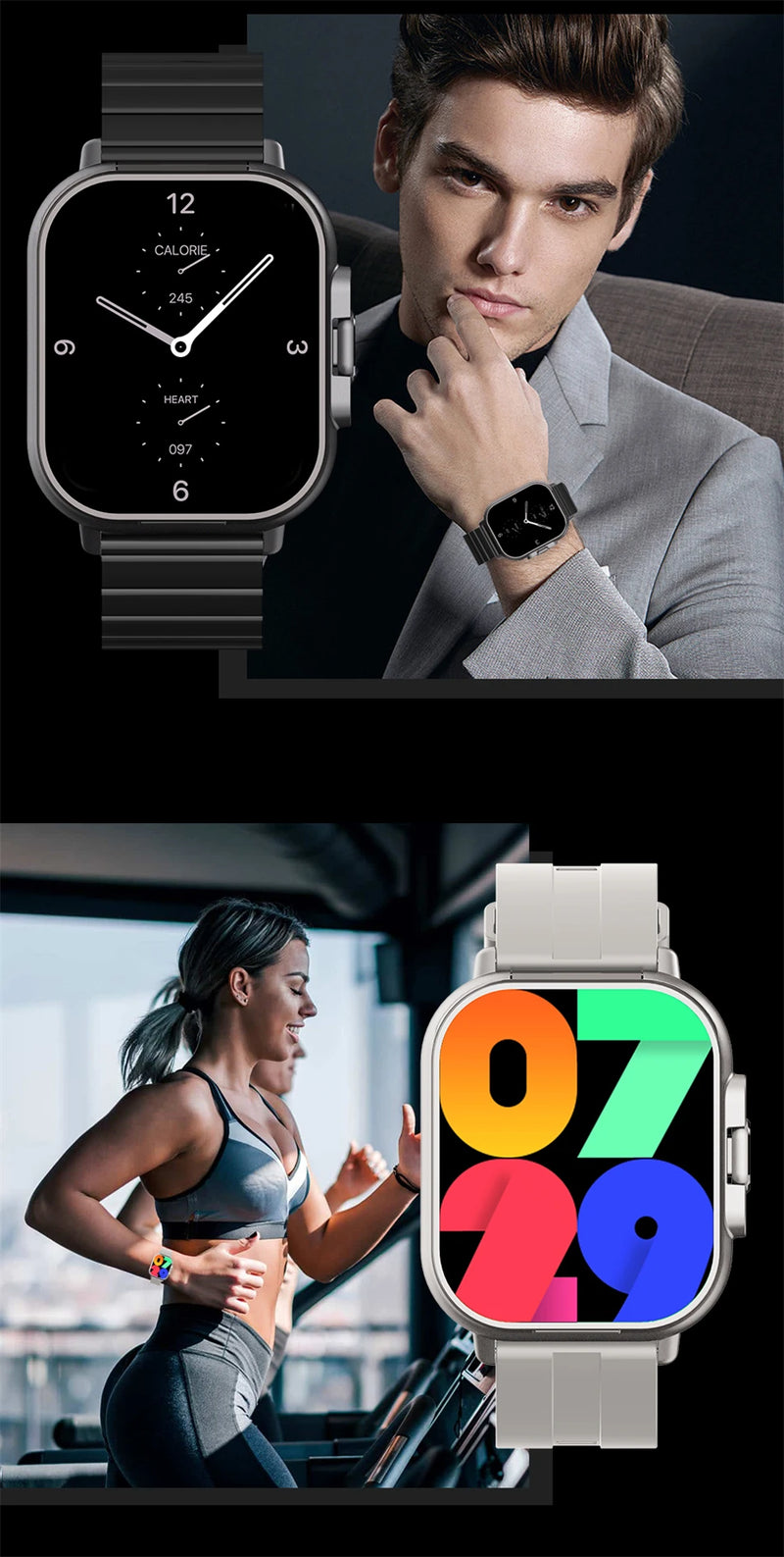 Relógio inteligente 2 em 1 com fone de ouvido, Bluetooth, chamada, relógio masculino, GPS, monitoramento de frequência cardíaca, reprodução de música