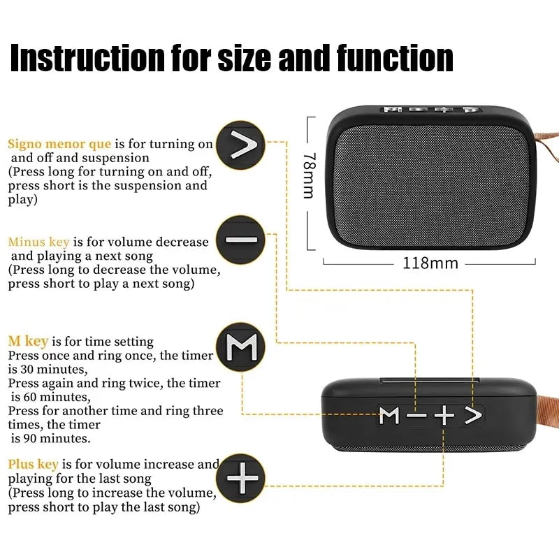 Alto-falantes portáteis Outdoor Bluetooth 5.0 Mini Oxford Loudspeaker Wireless Column 3D Stereo Music Player Surround Hifi sound Box