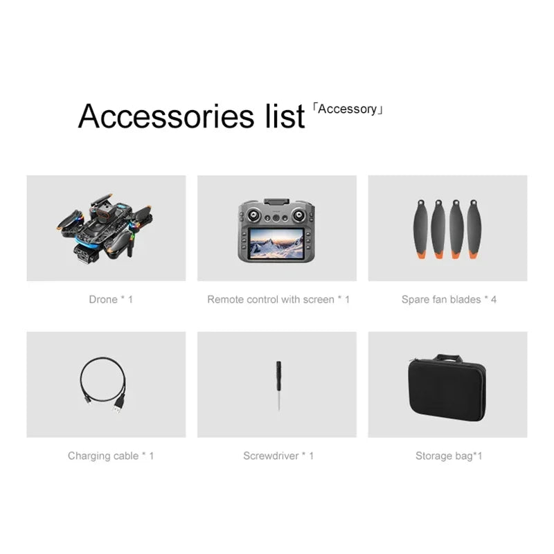 Drone Xiaomi A14Pro Max 8K HD GPS ( sem escovas) Três Câmeras Óptica de Fluxo Evita Obstáculos - Com bateria