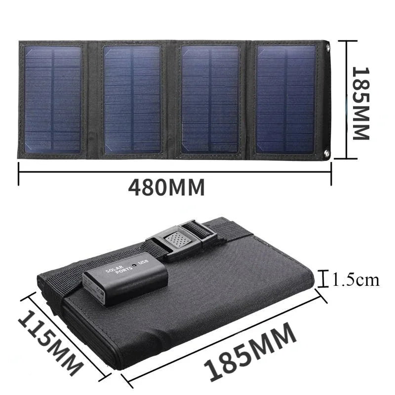Painel Solar Dobrável 70/40W Carregador de Bateria Portátil USB 5V para Celular à Prova d'Água Power Bank para Acessórios de Camping