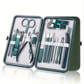 Kit profissional de cuidados com as unhas de 7/10/12/18 peças, conjunto de manicure e pedicure em aço inoxidável com estojo de viagem