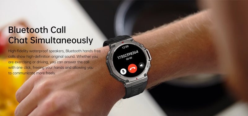 Smartwatch GPS T-Rex3 2025 para Xiaomi IOS Smartwatch Militar Masculino 10ATM à Prova D'água