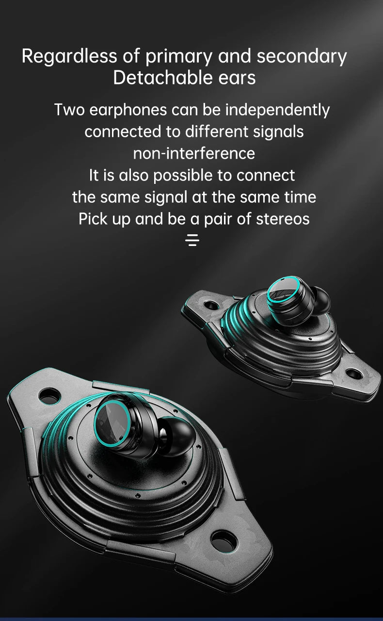 Fones de ouvido esportivos estéreo com Bluetooth 5.3 M25 e cancelamento de ruído.