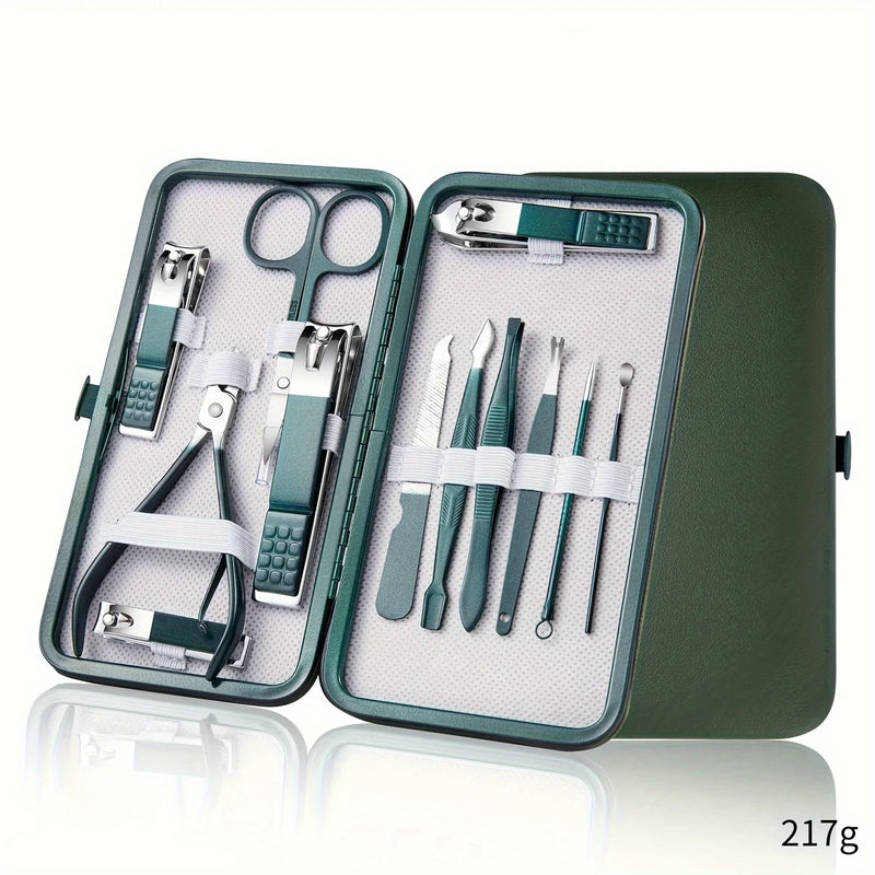 Kit profissional de cuidados com as unhas de 7/10/12/18 peças, conjunto de manicure e pedicure em aço inoxidável com estojo de viagem