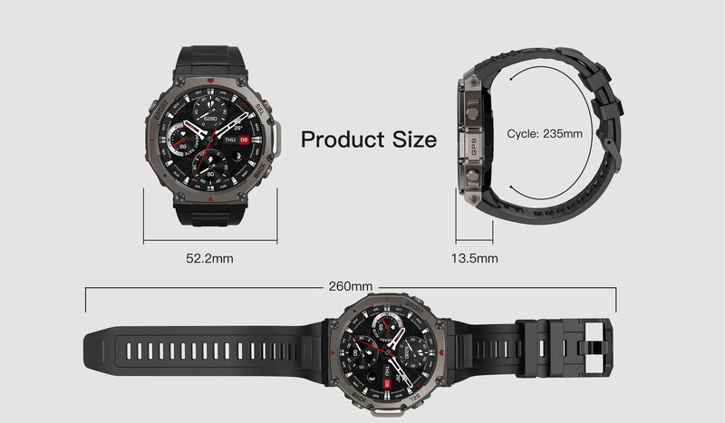 Smartwatch GPS T-Rex3 2025 para Xiaomi IOS Smartwatch Militar Masculino 10ATM à Prova D'água