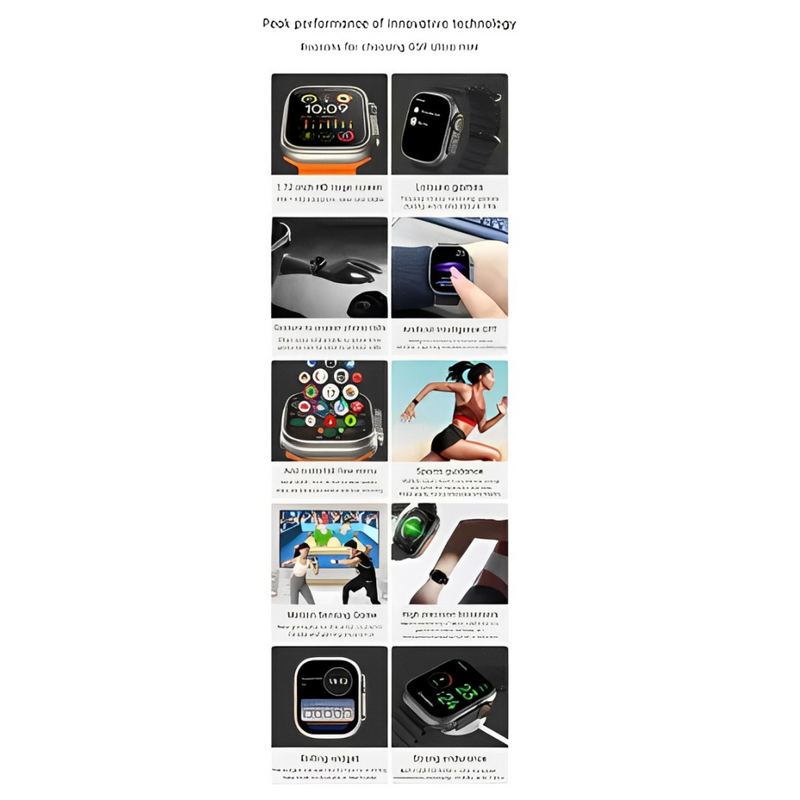 GS9 RELÓGIO SMARTWATCH PRETO Ultra Mini 41mm 2 Pulseiras